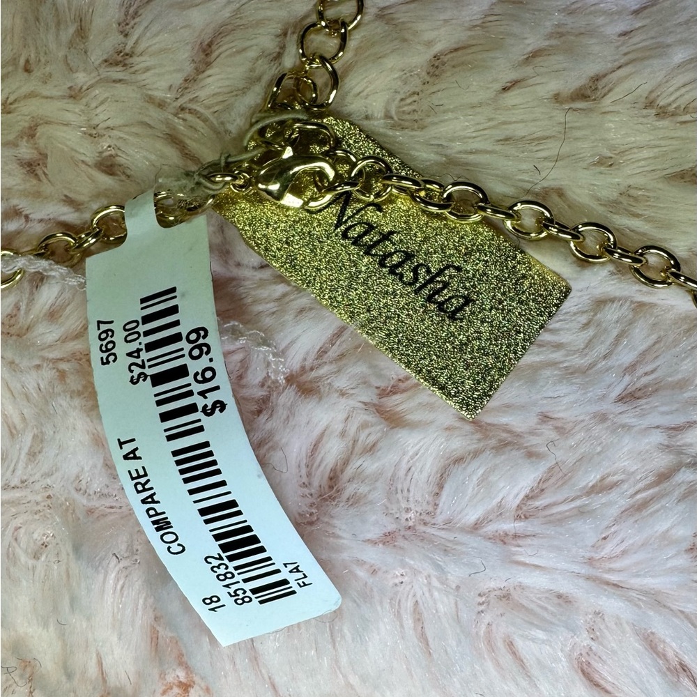 Natasha Couture Gold and Iridescent Necklace - Picture 4 of 4